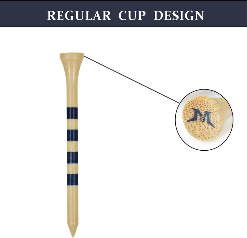 MAZEL Natural Wood/Bamboo Golf Tees 2 3/4 Inch & 3 1/4 Inch,Pack 50 or 120,Reduce Friction & Side Spin,More Stable Golf Tees - Image 5